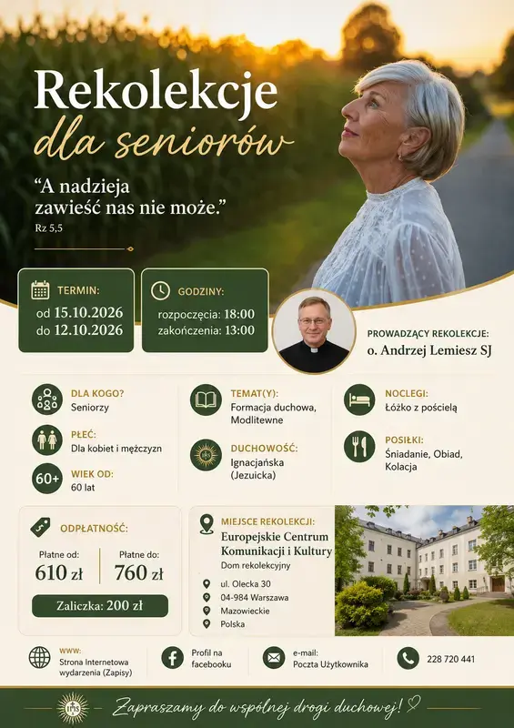 Rekolekcje dla seniorów A nadzieja zawieść nas nie może.