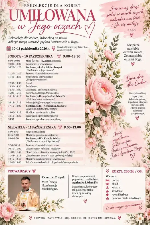 Rekolekcje dla kobiet „UMIŁOWANA w Jego oczach”